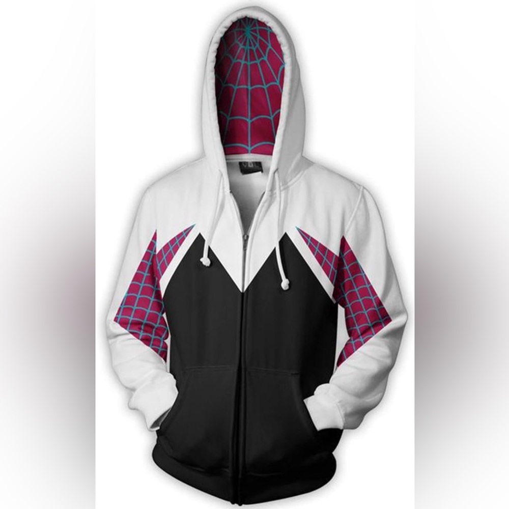 Spider Gwen style zip hooded jacket